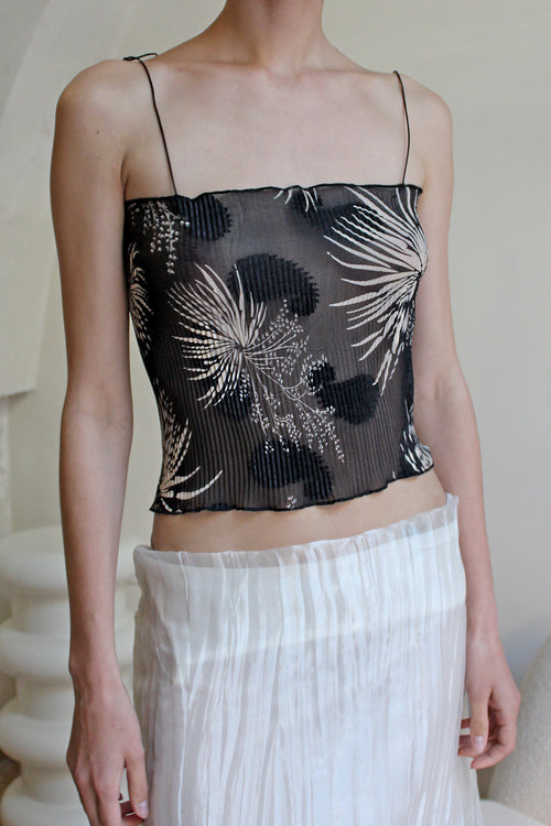 FLORAL PLISSE TOP