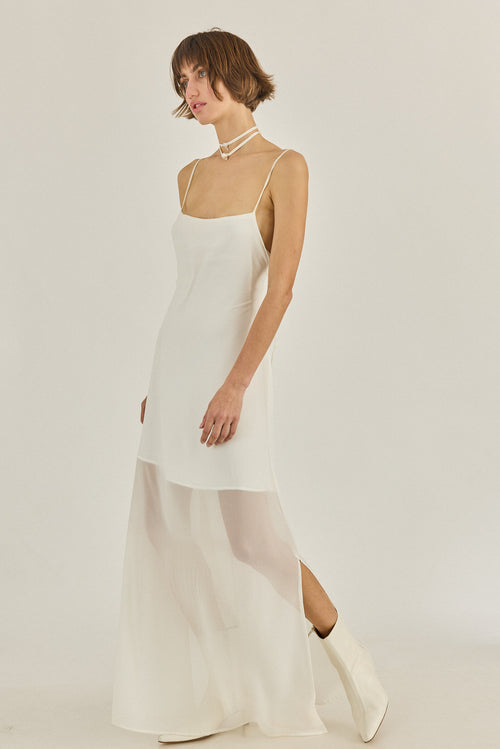 CHIFFON MAXI X DRESS